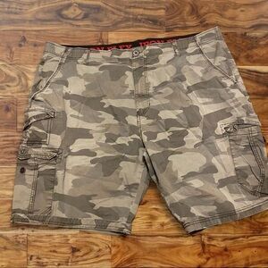 Men's Gray Camo Cargo Shorts - Iron Fist Style